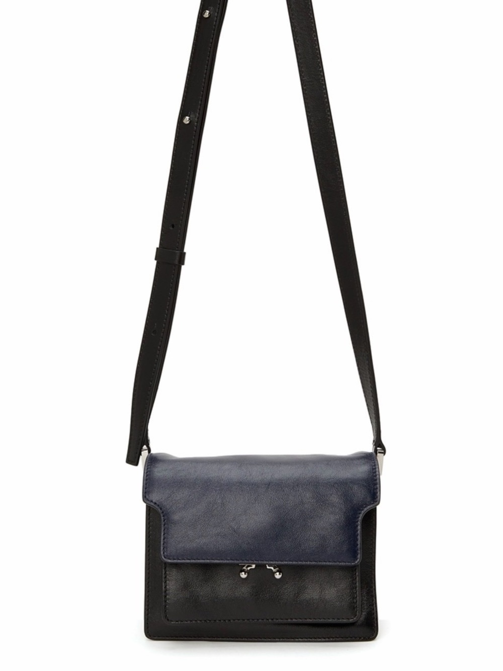 Marni Two-Tone Black and Navy Leather Crossbody Bag